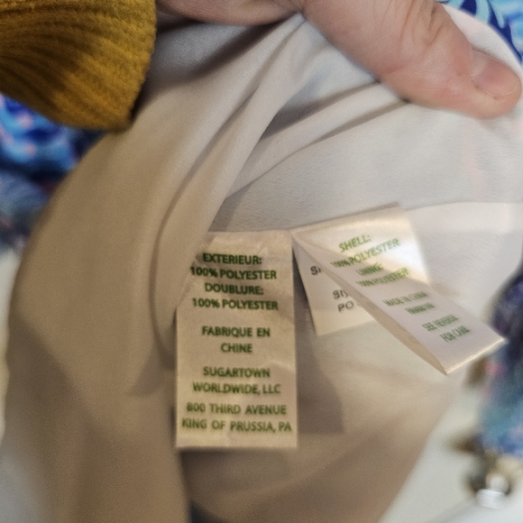 Lilly Pulitzer Brynle Twitlight Blue Scale Up Shift Dress Long Sleeve Vneck - Picture 3 of 7